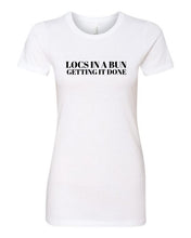 Load image into Gallery viewer, LOCS IN A BUN TEE (WHT) - Good Loc Day