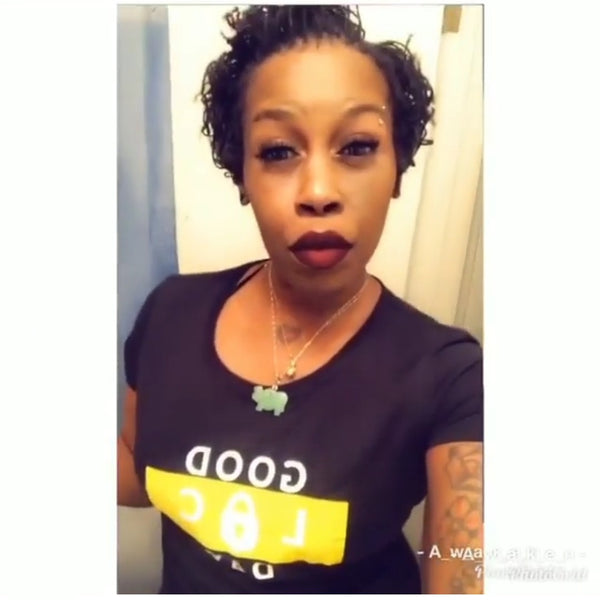 Check Out @lockednloaded2020 wearing our Good Loc Day Tee 💛