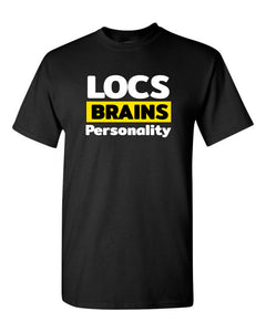 LOCS BRAINS PERSONALITY TEE (BLK)