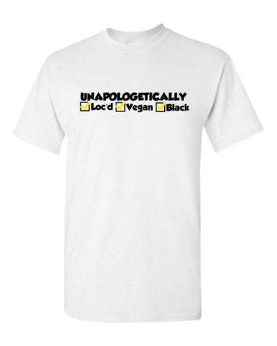 UNAPOLOGETICALLY LOC'D VEGAN TEE (WHT)