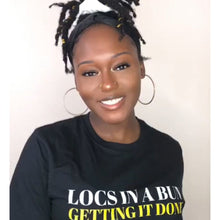 Load image into Gallery viewer, LOCS IN A BUN TEE (BLK)