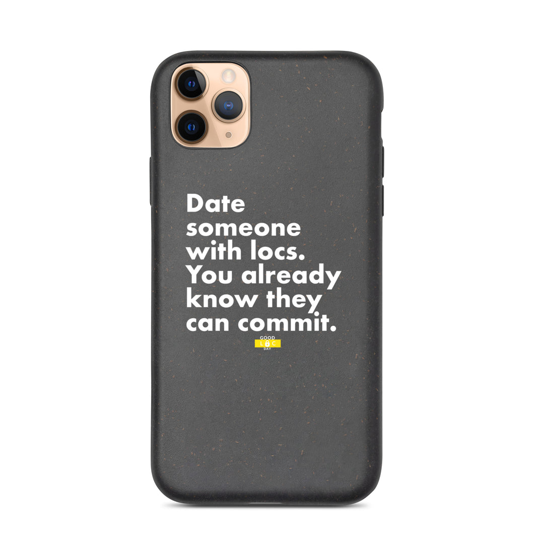 Date Someone WIth Locs Speckled iPhone case