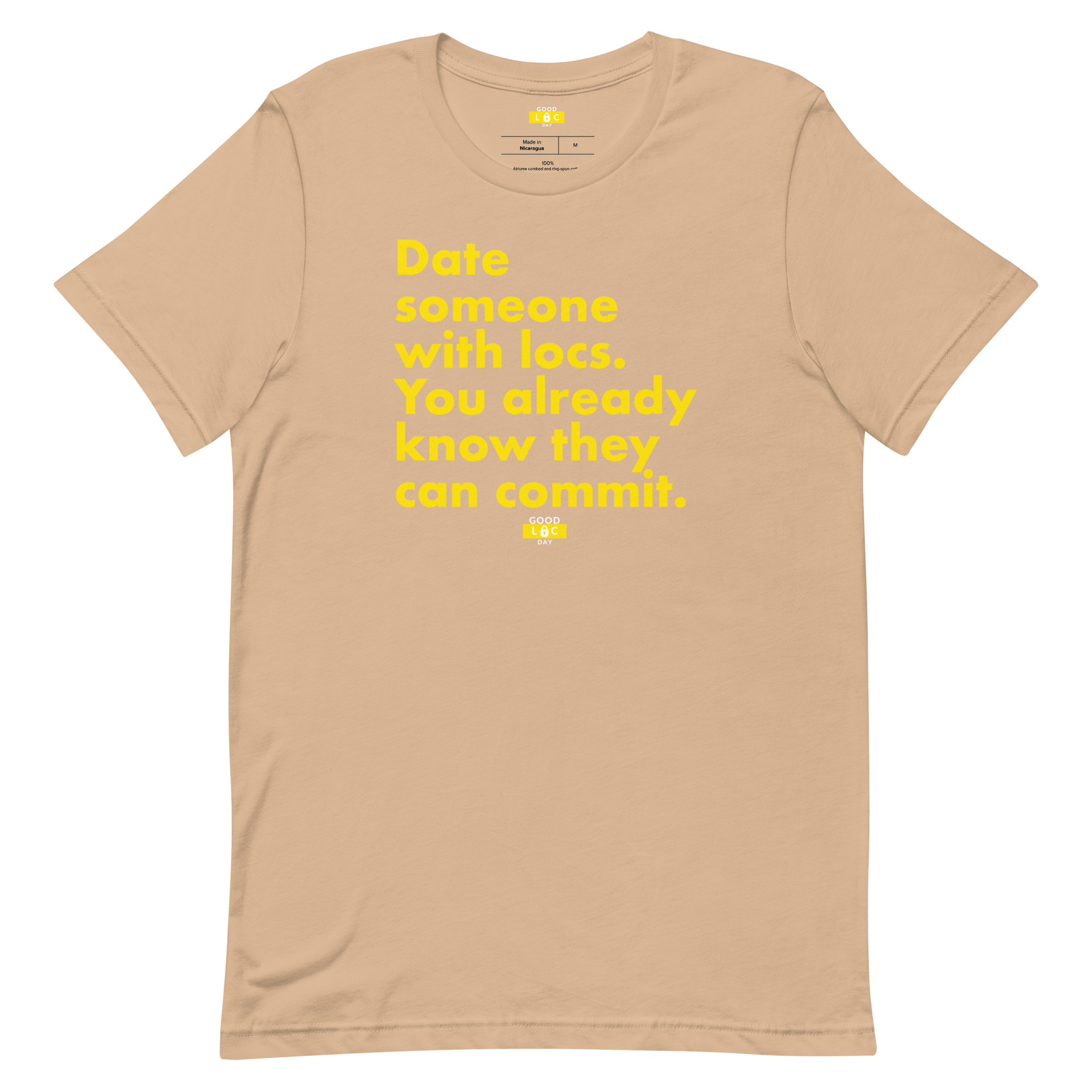 Tilgængelig billedtekst valse Date someone with locs Unisex T-Shirt – Good Loc Day