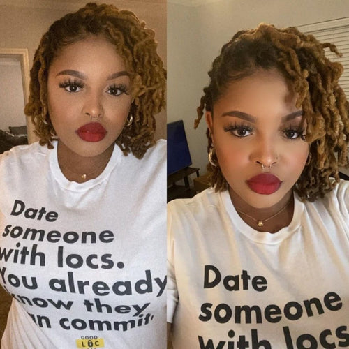 DATE SOMEONE WITH LOCS TEE (WHT)